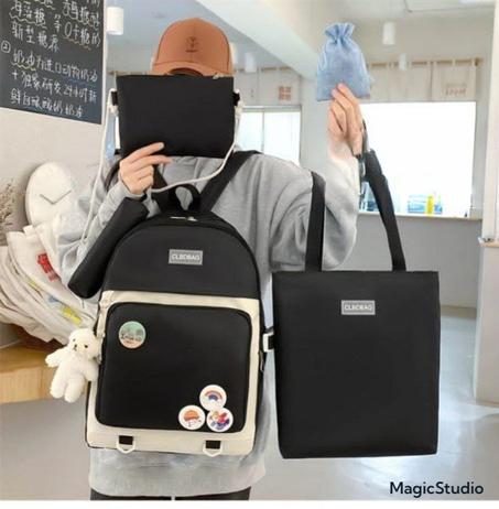 محفضة  4 قطع  💼💼محفضة كبيرة للتعليم الأساسي و التانوي   + حاملة الأكل🎒🎒  + مقلمة 🎓🎓  + تروس كبير