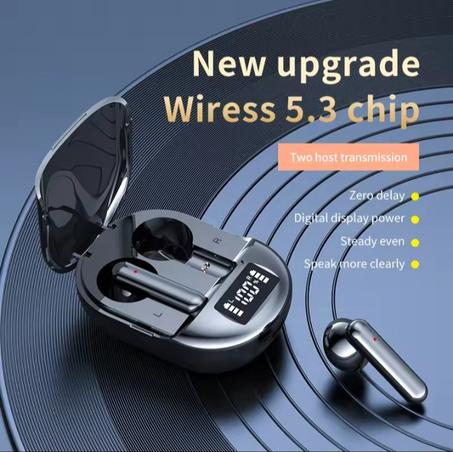 سماعات K40 الرقمية اللاسلكية العرض ، بلوتوث 5.3, إلغاء الضوضاء سماعات مع ميكروفون ، عالية الدقة