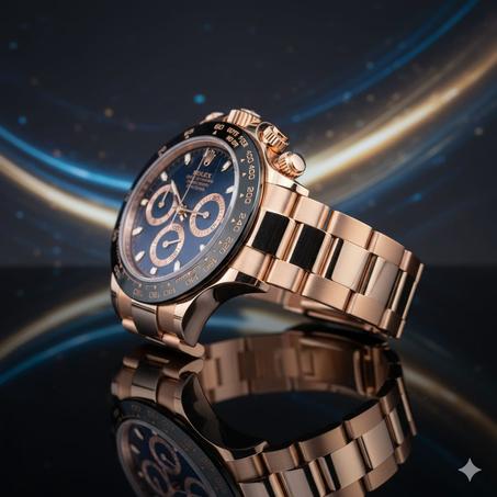 Rolex Oyster Perpetual Cosmograph Daytona | ذهب إيڤروز عيار 18 | مينا أزرق كوني