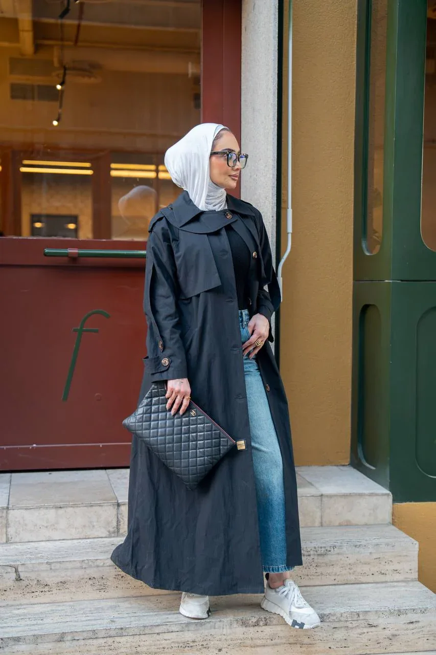 ترنش كوت محتشم[Long  Trench Coat]