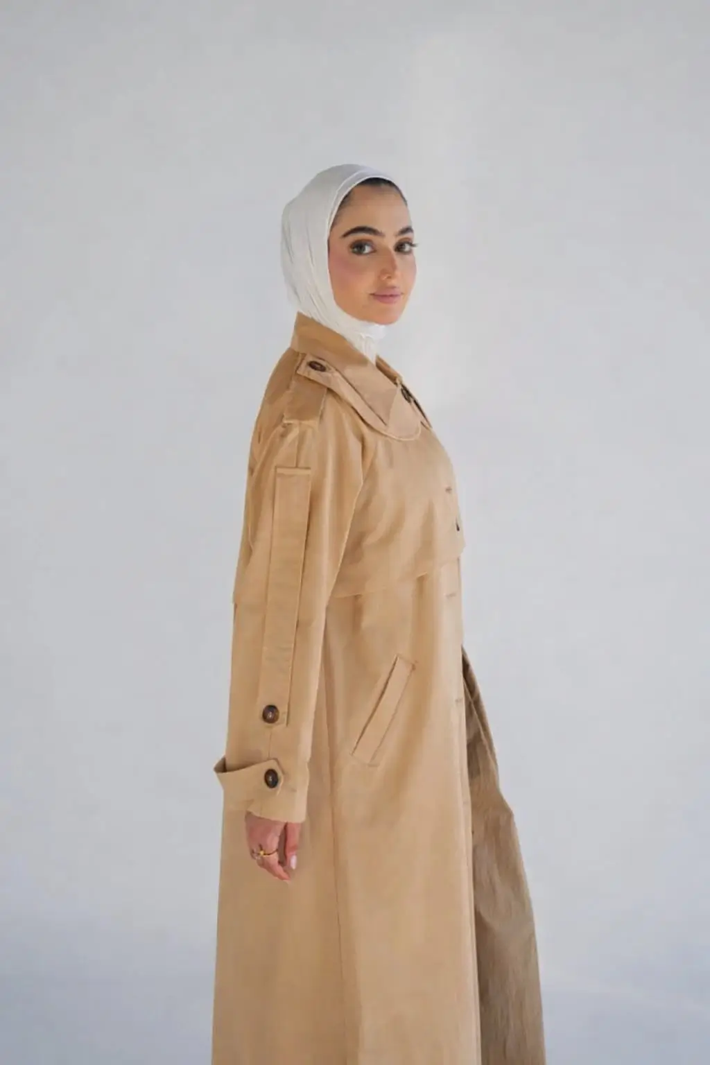 ترنش كوت محتشم[Long  Trench Coat]