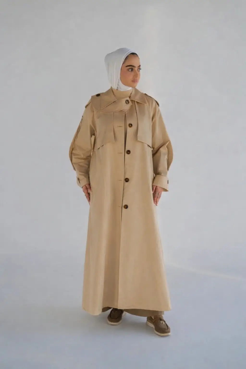 ترنش كوت محتشم[Long  Trench Coat]