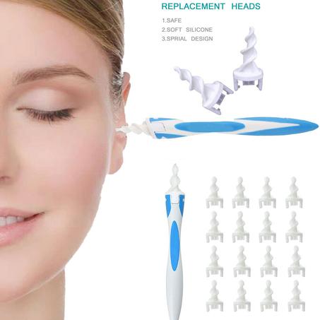 منظف الأذن الحلزوني أداة إزالة شمع الأذن من السيليكون