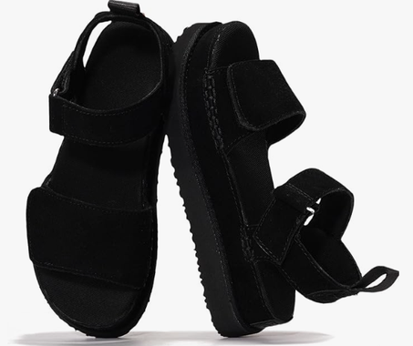 صندل نسائي أصلي من الجلد الطبيعي Project Cloud - نعل داخلي بذاكرة فوم، مقاوم للانزلاق، تصميم عريض مع أحزمة قابلة للتعديل - أحذية نسائية أنيقة (Bronzestar)