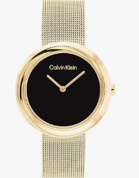 ساعة كالفن كلاين النسائية بتصميم الإطار الملتوي – قطر 34 ملم – كوارتز 2H – بسوار من الستانلس ستيل – مقاومة للماء حتى عمق 30 متر – أسلوب أنيق بسيط – موضة فاخرة – هدية مثالية لها