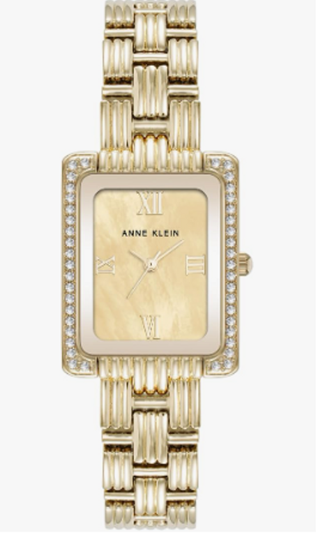 ساعة آن كلاين النسائية الفاخرة بسوار مزين بالكريستال