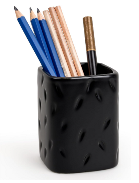 حامل أقلام سيراميك بتصميم قطرات المطر – منظم مكتب مزدوج الاستخدام للأقلام وفرش المكياج للمنزل والمكتب والمدرسة