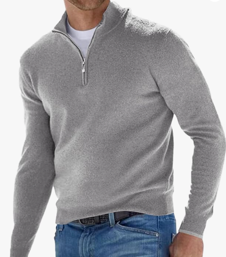 سترة رجالية بياقة نصف سحاب – تصميم كلاسيكي ضيق مناسب للربيع والخريف والشتاء