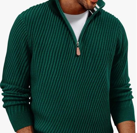 سويتر رجالي بياقة سحاب قصيرة – تصميم كلاسيكي أنيق، قماش مريح وخفيف – متوفر بألوان متعددة