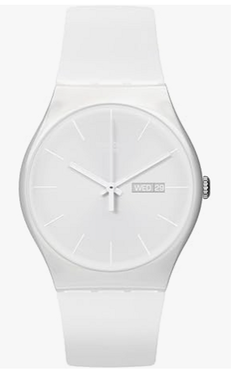 ساعة سواتش نيو جنت BIOSOURCED – وايت ريبل، كوارتز مقاومة للماء، 41 ملم