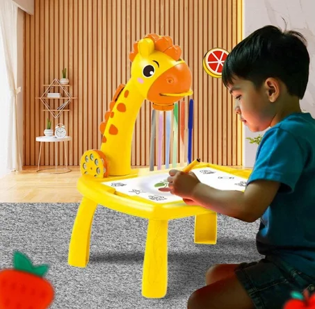 Educational drawing table with light projector