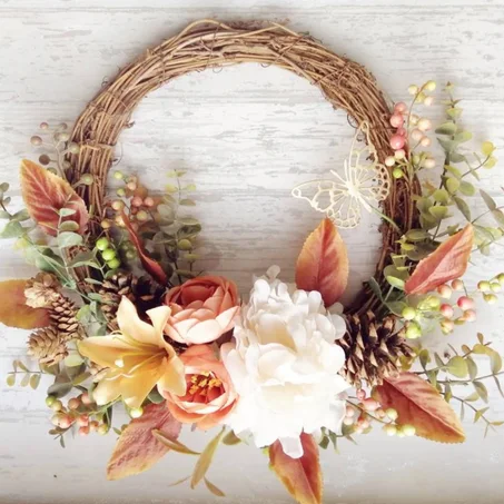 Handmade Home Decor - Autumn Wreath - Front Door Wreath - Wall Art - Fall Wreath