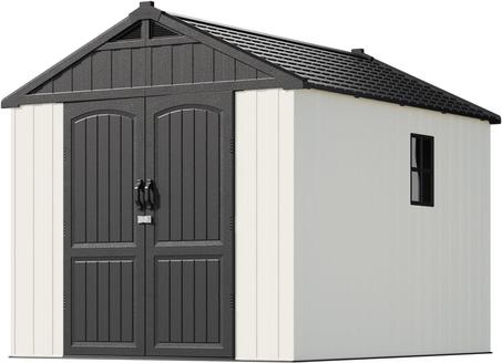 Patiolife 8x10 FT Resin Outdoor Storage Shed with Floor