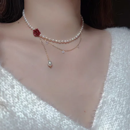 Collier Fleur Rouge