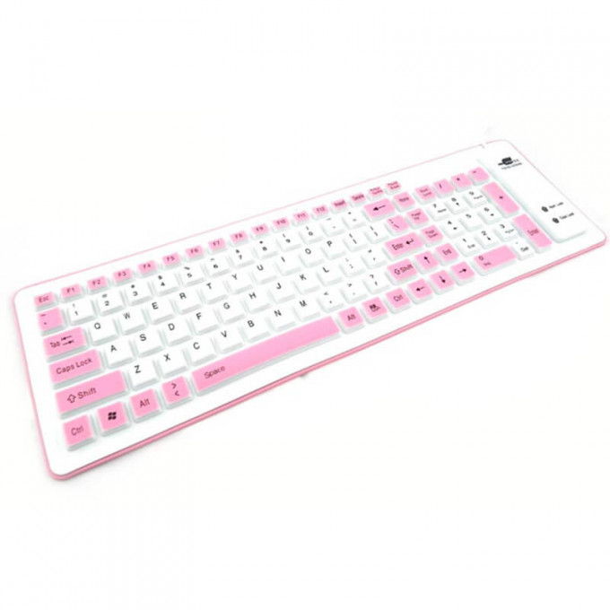 Gjyia Foldable Keyboard Waterproof USB Wired Keyboard 103 Keys Silicone Soft Keyboard Black 430x125mm 