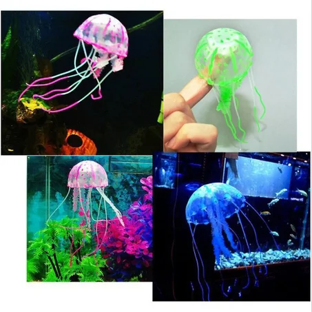 Shiny Artificial Swimming Pool Jellyfish Aquarium Ornament Underwater Live Plant Luminous Ornament Aquatic Landscape