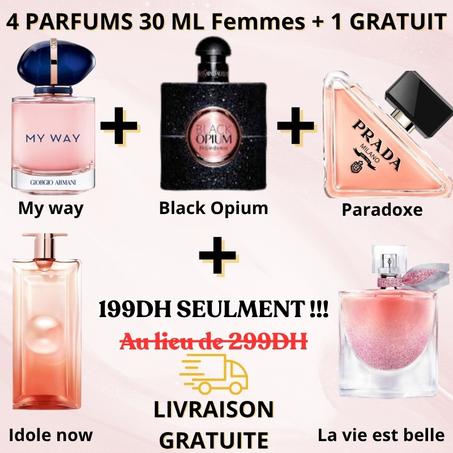Pack 4 parfums Femmes + 1 Gratuit