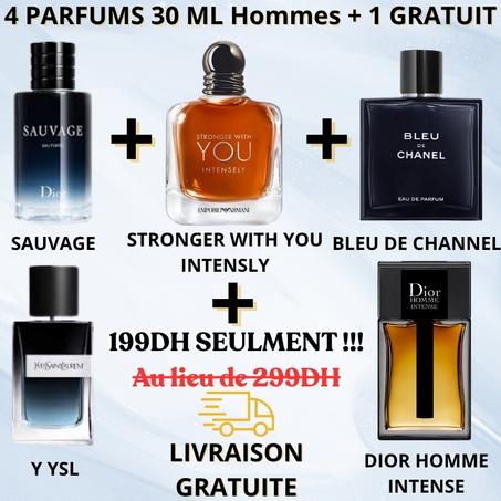 Pack 4 parfums Hommes + 1 Gratuit