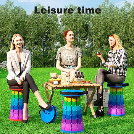 كرسي قابل للطي - مقعد خارجي محمول للتخييم وصيد الأسماك والراحة - تصميم بلاستيكي قابل للطي