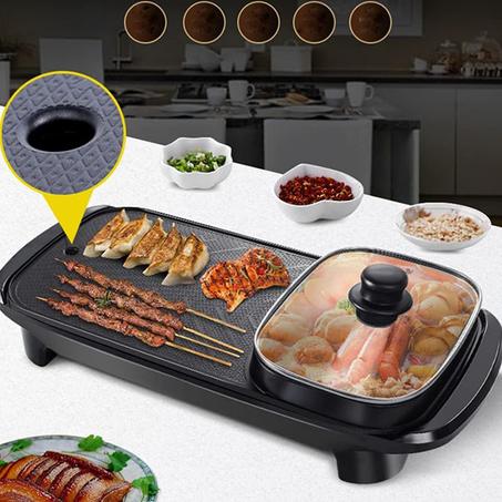 مقلاة شواء كهربائية 2 في 1 من VBM