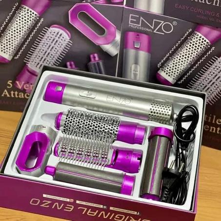 المشط الحراري الأصلي 5 في 1 من إينزو 1000 واط.  Brosse ENZO 5en1 5 Versatile Attachments EN-6206