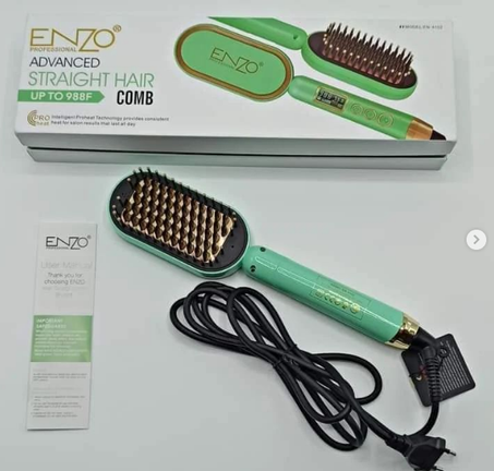 Brosse ENZO Vert EN-4102 المشط الحراري الأصلي الأخضر