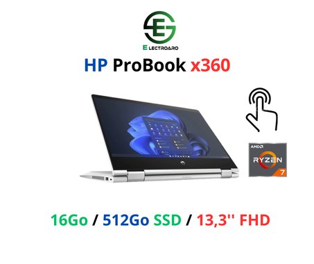 HP ProBook x360 435 G7 AMD Ryzen 7 Pro 4750u I 16Go I 512 Go SSD I 13.3″ Full HD Rotation Tactile