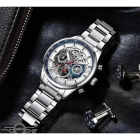 Curren Montre - Design Mécanique Bracelet de Sport pour Hommes Montre Chronographe Étanche pour Hommes