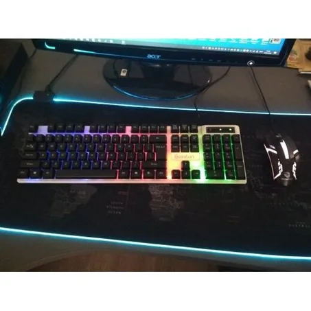 Jedel Gaming Keyboard K500, Filaire, Ergonomique, Windows 7/8/10, Noir