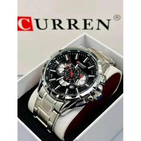 Curren Montre-Bracelet Chronographe Originale Quartz pour Homme, Nouveau Modèle Tendance et Décontracté avec Bracelet en Acier Inoxydable de Luxe Sport