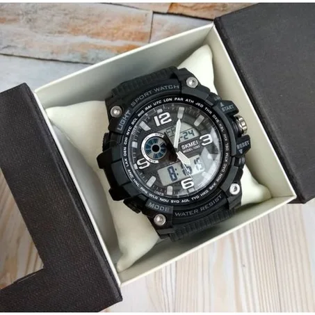Skmei Montre numérique hommes antichoc étanche double montres LED