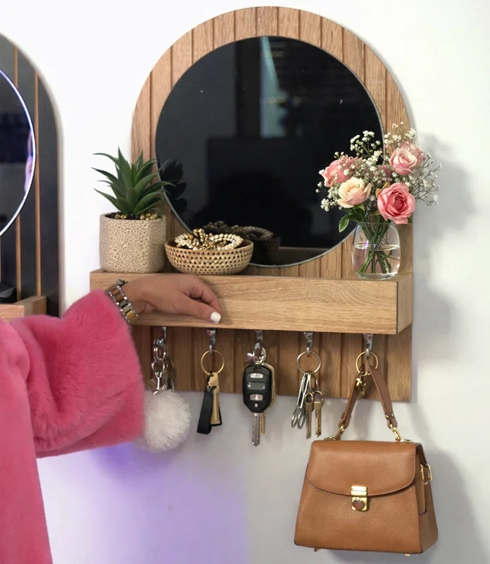 مرآة عصرية  بتصميم فاخر + رف تخزين🪞✨