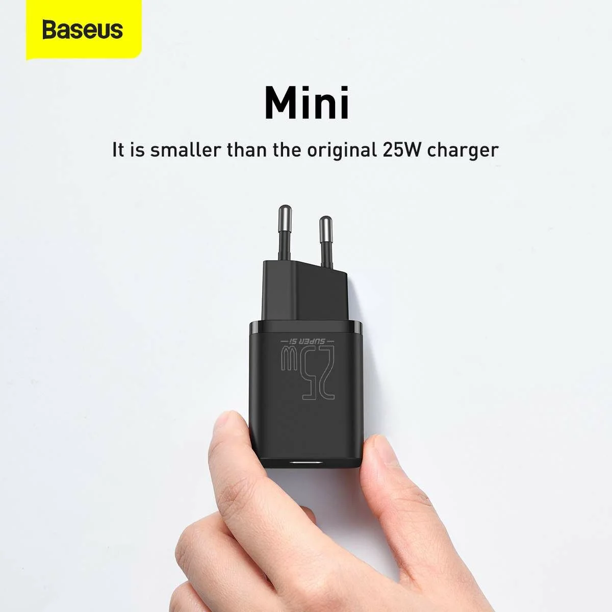 Chargeur Baseus 25W Charge Rapide PD + Câble Type-C vers Type-C 3A 1m (Noir)