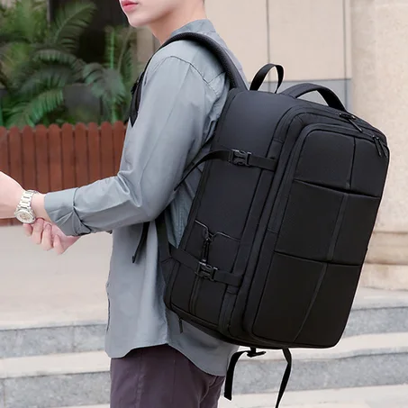 Sacs à dos de voyage extensibles, sacs de transport approuvés par vol pour avions, sacs à dos pour ordinateur portable 17 pouces durables et résistants à l'eau