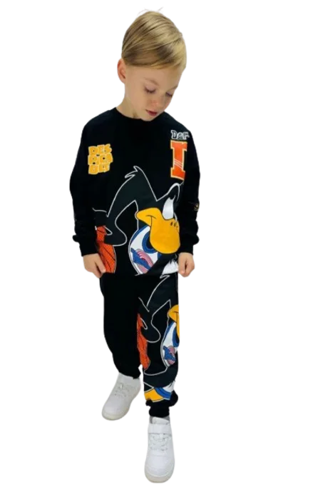 JELIBOOM Ensemble deux pièces garçon - sweat manches longues et pantalon - manches colorées