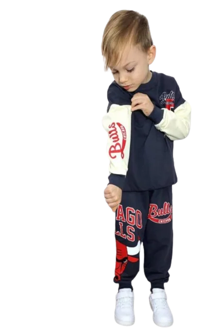 JELIBOOM Ensemble deux pièces garçon - sweat manches longues et pantalon - manches colorées