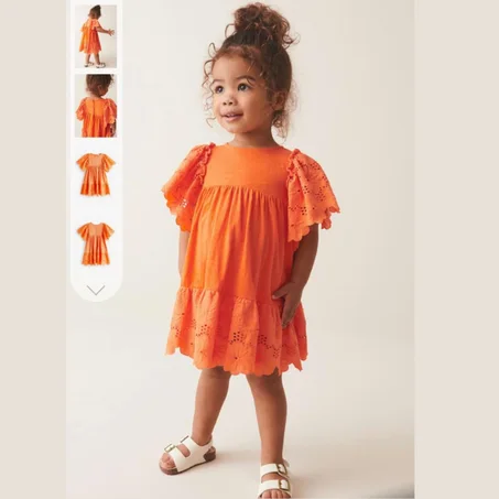 JELIBOOM Robe en broderie orange
