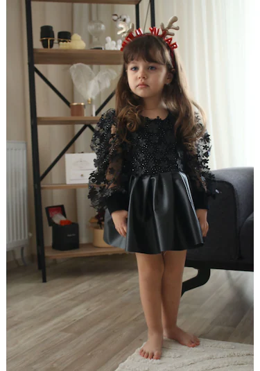 JELIBOOM Robe jupe en cuir à motif floral