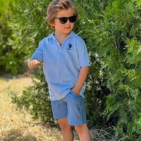 JELIBOOM COSTUME HOMME SHORT EN JEAN POLO TAKA T-SHIRT