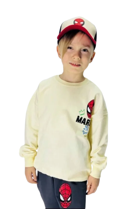 JELIBOOM Ensemble deux pièces garçon - sweat manches longues et pantalon - manches colorées