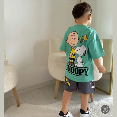 JELIBOOM Ensemble tricoté 2 pièces coupe standard à col ras du cou sous licence Snoopy