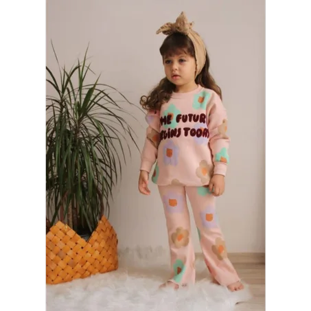 JELIBOOM New Season Ensemble haut et bas en coton pour fille