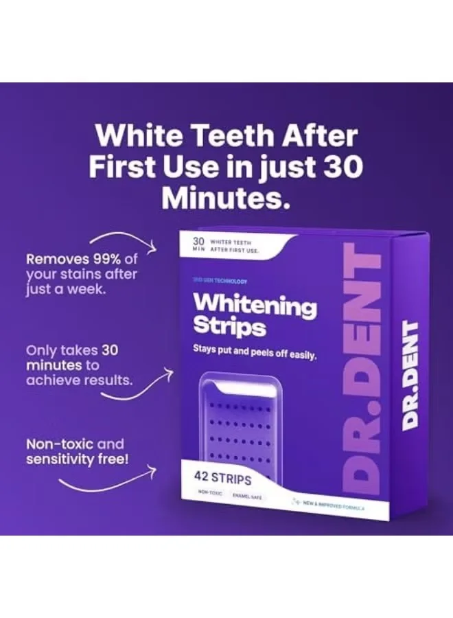 Bandes blanchissantes violettes pour les dents
