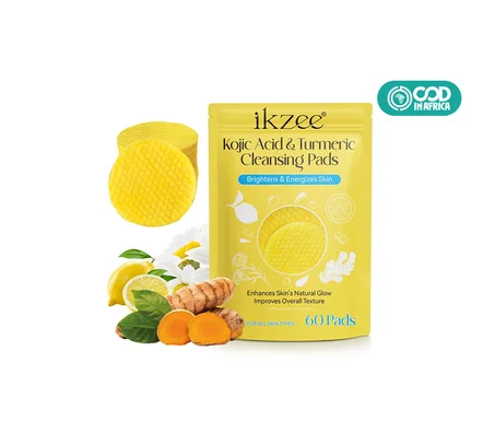 Disques nettoyants visage IKZEE Private Label, disques nettoyants et exfoliants jetables en coton à l'acide kojique et au curcuma