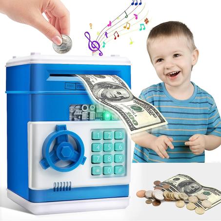 ماكينة بنك أموال للأطفال (اللون المتوفر الأزرق)