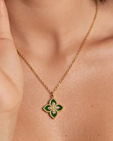 Chaine Quatre Trèfles vert