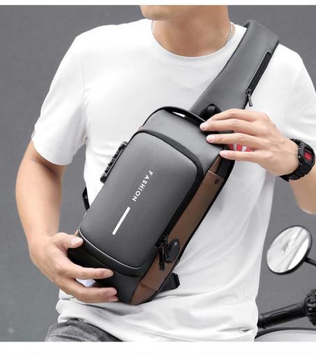 حقيبة كروس للرجال  و النساء مقاومة للماء مزودة بقفل