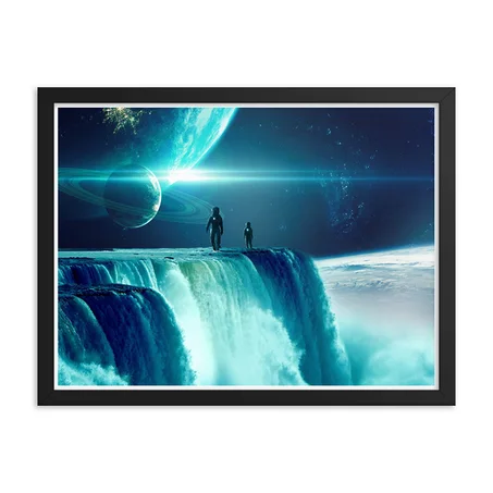Planet Space Earth Moon Universe Galaxy Framed Poster
