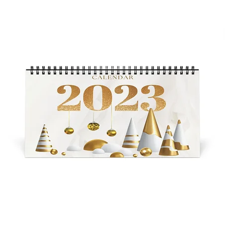 White Gold Simple Bright Elegant Desk Calendar 2023, Desk Accessories, High Quality