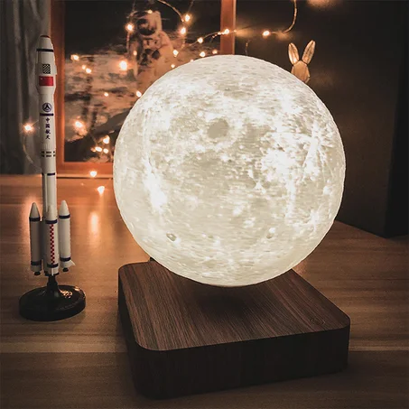 3D Magnetic Levitation Moon & Planets Lamp Night Light Touch Rotating Led Luna Floating Lamp Home Decoration Living Room Bedroom